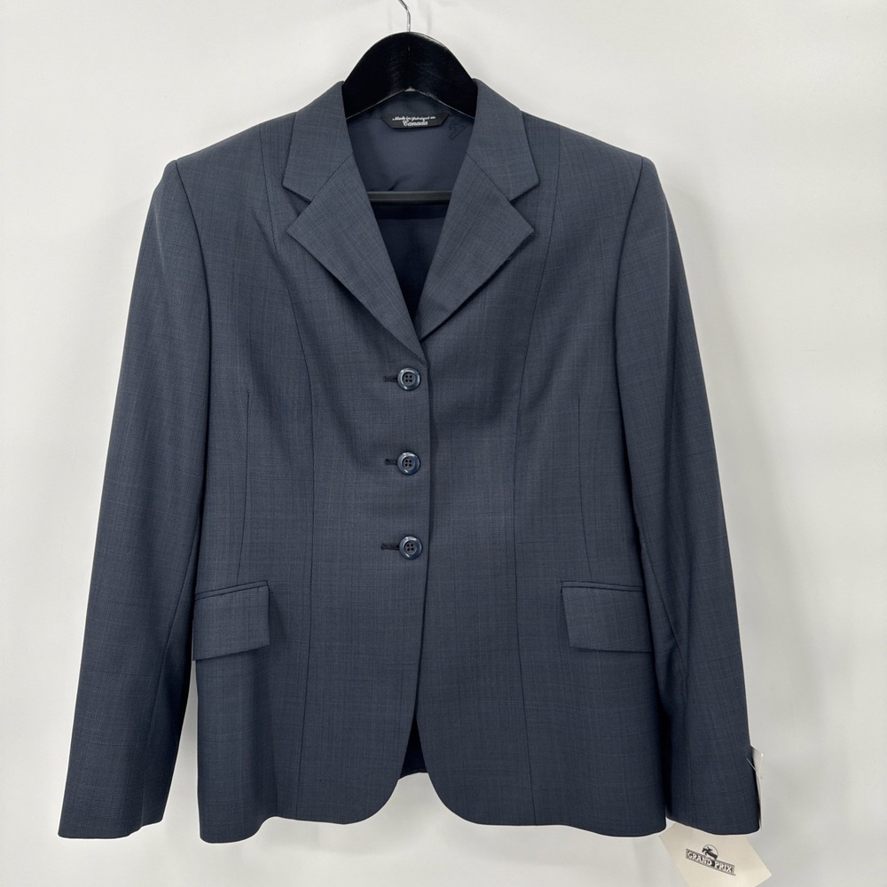 Grand Prix Women's English Show Coat Riding Jacket Gray Size 16S EU 10 US Navy